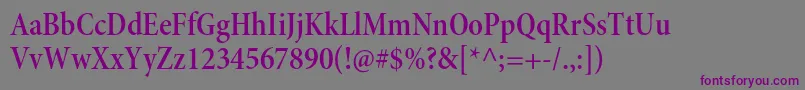 MinionproSemiboldcnsubh Font – Purple Fonts on Gray Background