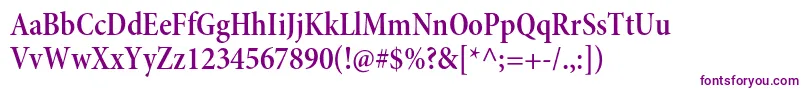 MinionproSemiboldcnsubh Font – Purple Fonts on White Background