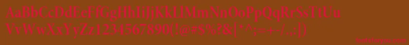 MinionproSemiboldcnsubh Font – Red Fonts on Brown Background