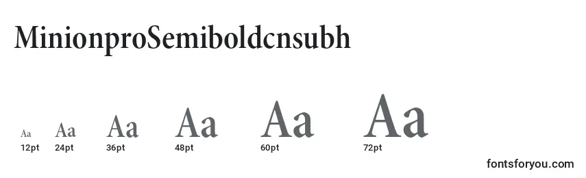 MinionproSemiboldcnsubh Font Sizes