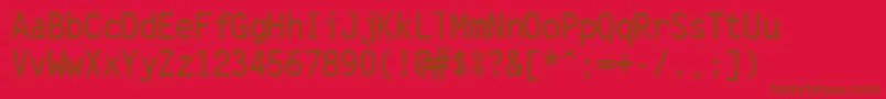Czcionka Letr65x – brązowe czcionki na czerwonym tle