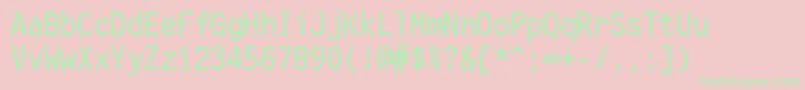 Letr65x Font – Green Fonts on Pink Background