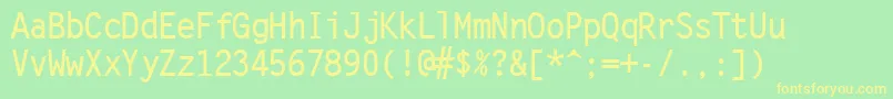 Letr65x Font – Yellow Fonts on Green Background