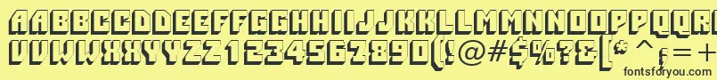 PioneerBt Font – Black Fonts on Yellow Background