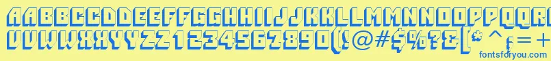 PioneerBt Font – Blue Fonts on Yellow Background