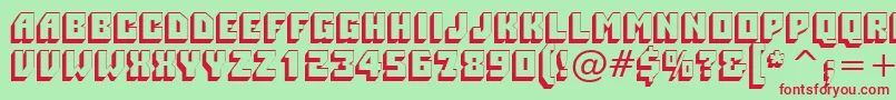 PioneerBt Font – Red Fonts on Green Background