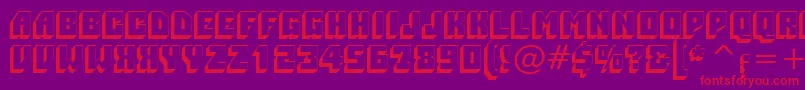 PioneerBt Font – Red Fonts on Purple Background