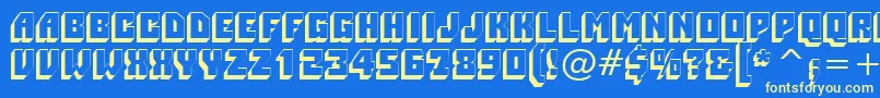 PioneerBt Font – Yellow Fonts on Blue Background