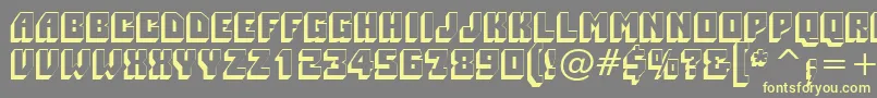 PioneerBt Font – Yellow Fonts on Gray Background