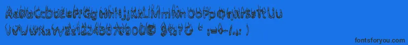 Baileysc Font – Black Fonts on Blue Background