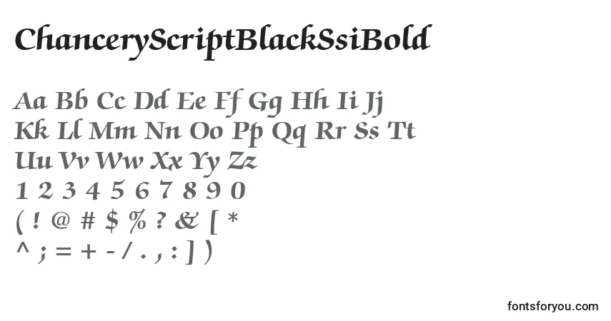 Шрифт ChanceryScriptBlackSsiBold – алфавит, цифры, специальные символы