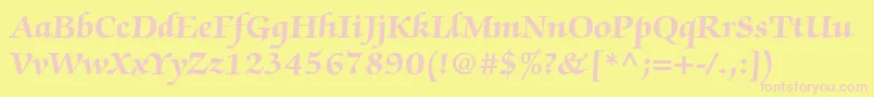 ChanceryScriptBlackSsiBold Font – Pink Fonts on Yellow Background