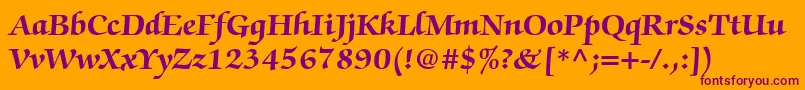 ChanceryScriptBlackSsiBold Font – Purple Fonts on Orange Background