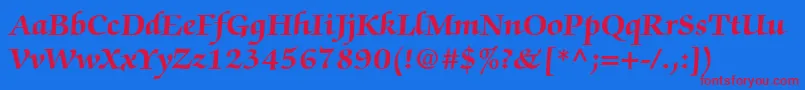 ChanceryScriptBlackSsiBold Font – Red Fonts on Blue Background