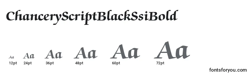 Размеры шрифта ChanceryScriptBlackSsiBold