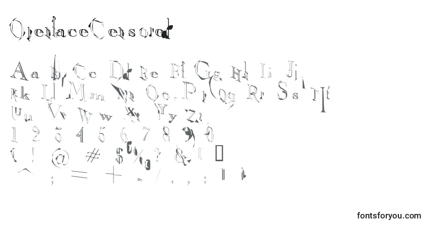 Czcionka OpenfaceCensored – alfabet, cyfry, specjalne znaki
