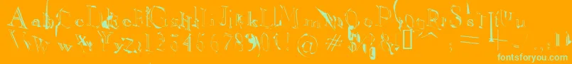 OpenfaceCensored-Schriftart – Grüne Schriften auf orangefarbenem Hintergrund