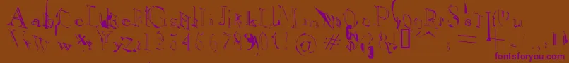 OpenfaceCensored Font – Purple Fonts on Brown Background