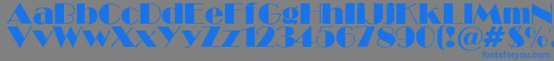 BroadwaySu Font – Blue Fonts on Gray Background