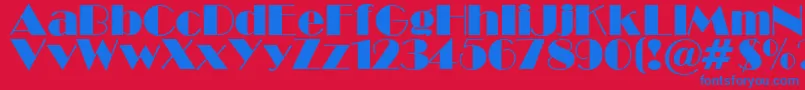 BroadwaySu Font – Blue Fonts on Red Background