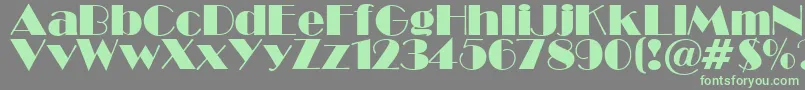 BroadwaySu Font – Green Fonts on Gray Background