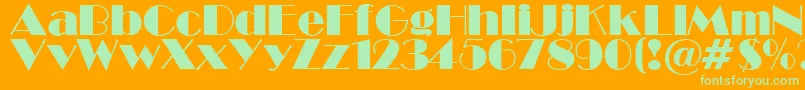 BroadwaySu Font – Green Fonts on Orange Background