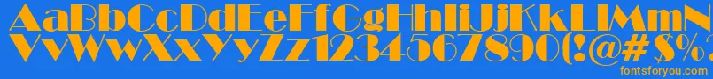 Шрифт BroadwaySu – оранжевые шрифты на синем фоне