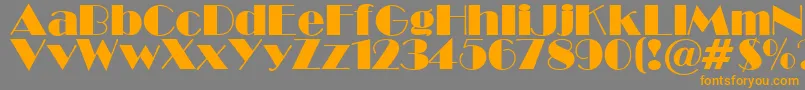 BroadwaySu Font – Orange Fonts on Gray Background