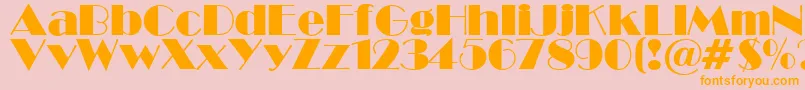 BroadwaySu Font – Orange Fonts on Pink Background