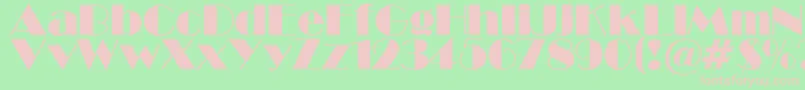 BroadwaySu Font – Pink Fonts on Green Background