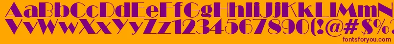 BroadwaySu Font – Purple Fonts on Orange Background