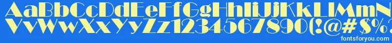 BroadwaySu Font – Yellow Fonts on Blue Background