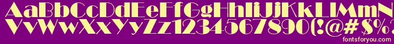 BroadwaySu Font – Yellow Fonts on Purple Background