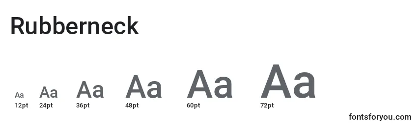 Rubberneck Font Sizes