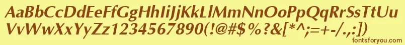 Optimabi Font – Brown Fonts on Yellow Background