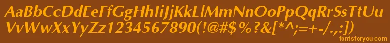 Optimabi Font – Orange Fonts on Brown Background