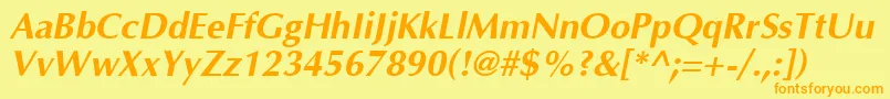 Optimabi Font – Orange Fonts on Yellow Background