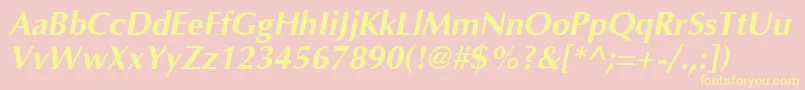 Optimabi Font – Yellow Fonts on Pink Background