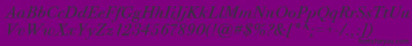 BodoniTwelveItcBookItalic Font – Black Fonts on Purple Background