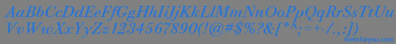 BodoniTwelveItcBookItalic Font – Blue Fonts on Gray Background