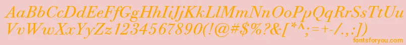 BodoniTwelveItcBookItalic Font – Orange Fonts on Pink Background