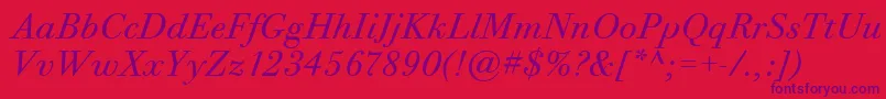 Más sobre la fuente BodoniTwelveItcBookItalic fuente BodoniTwelveItcBookItalic – Fuentes Moradas Sobre Fondo Rojo
