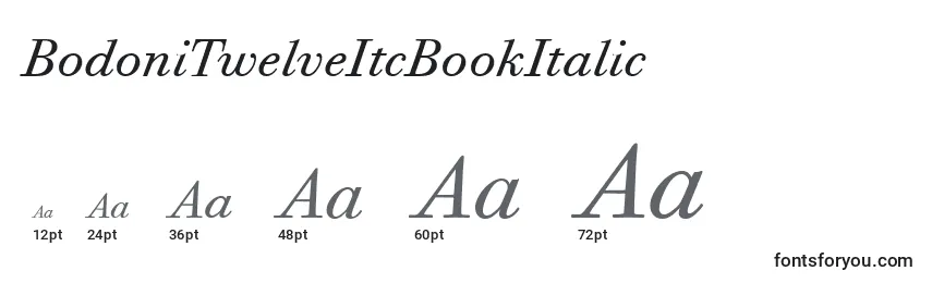 BodoniTwelveItcBookItalic Font Sizes