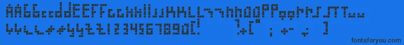 Blokus-Schriftart – Schwarze Schriften auf blauem Hintergrund