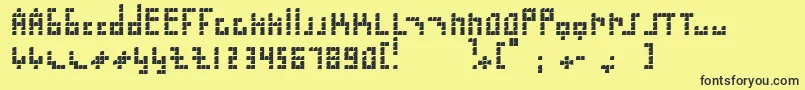 Blokus Font – Black Fonts on Yellow Background