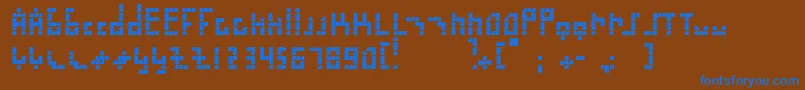 Blokus Font – Blue Fonts on Brown Background