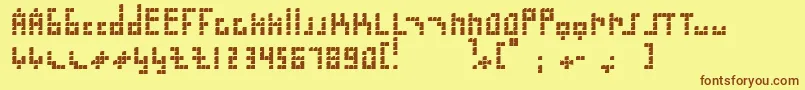 Blokus Font – Brown Fonts on Yellow Background