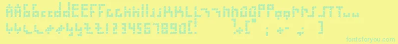 Czcionka Blokus – zielone czcionki na żółtym tle