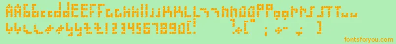 Blokus Font – Orange Fonts on Green Background