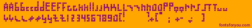 Blokus-Schriftart – Violette Schriften auf orangefarbenem Hintergrund